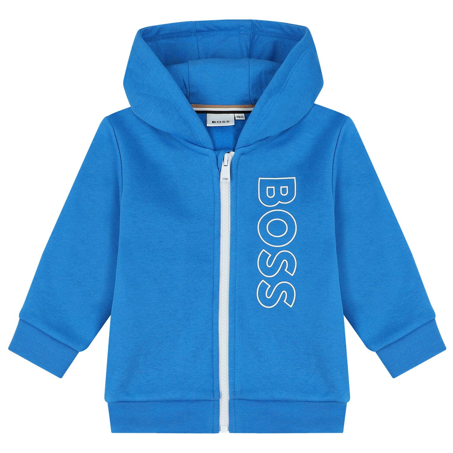 Younger Blue Logo Hooded Zip Up Top, 2, hi-res