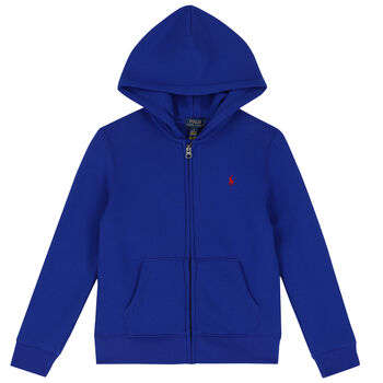 Boys Blue Logo Zip Up Top