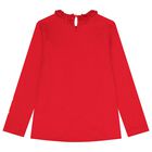 Girls Red Glittery Hearts Long Sleeve Top, 2, hi-res