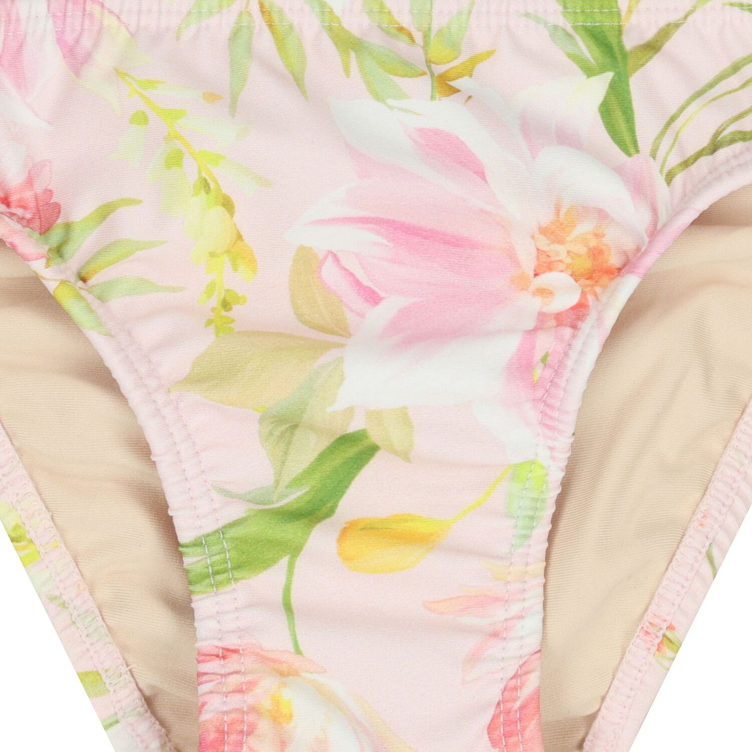 Girls Pink & Aqua Floral Bikini, 1, hi-res