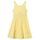 Girls Yellow Tiered Dress, 1, hi-res