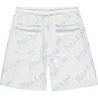 Boys White Logo Shorts, 1, hi-res