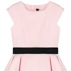 Girls Pink Satin Logo Dress, 1, hi-res