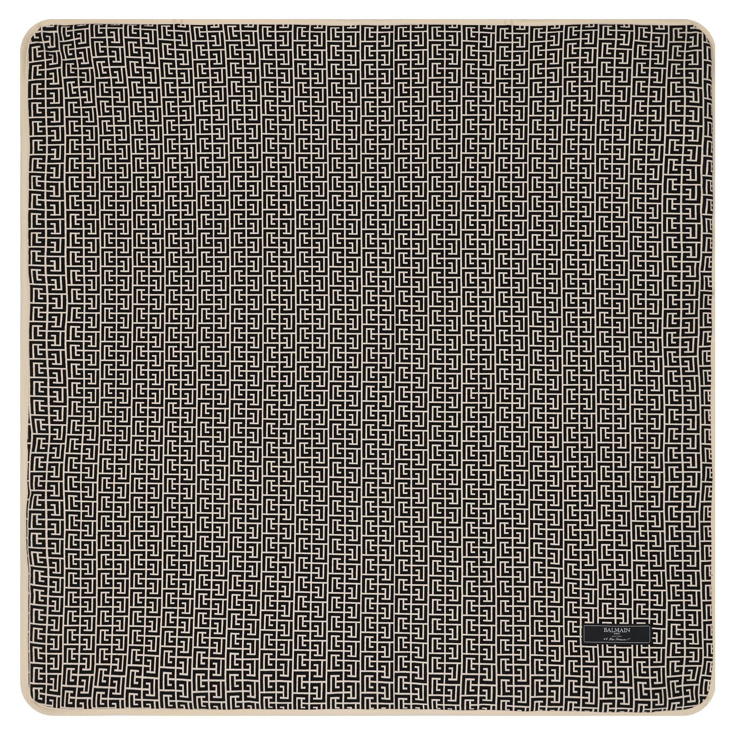 بطانية أطفال بالشعار باللون البيج والأسود, 1, hi-res