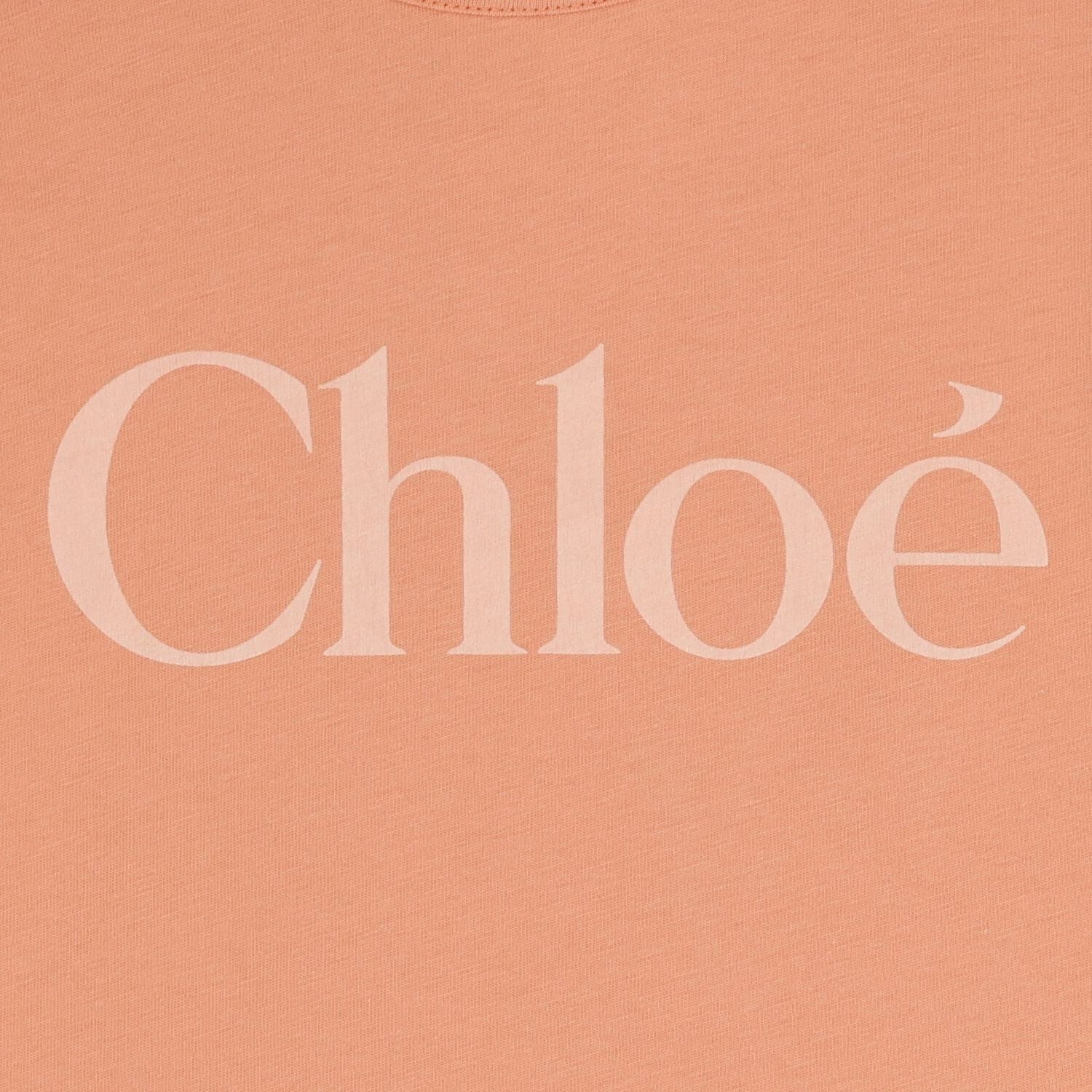 Younger Girls Orange Logo Ruffle Dress, 1, hi-res