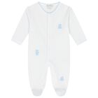 Baby Boys White & Blue Teddy Bear Babygrow Gift Set, 1, hi-res