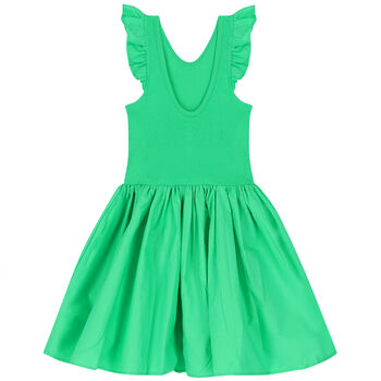Girls Green Ruffle Dress