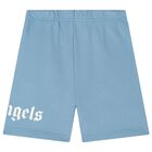 Blue Cotton Logo Shorts, 4, hi-res