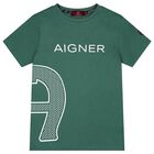 Boys Green Logo T-Shirt, 1, hi-res