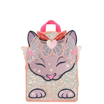 Girls Pink Cat & Sequin Backpack