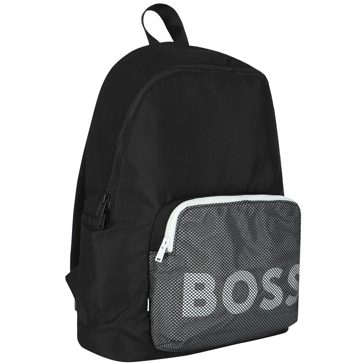 Boys Black & Grey Logo Backpack, 1, hi-res