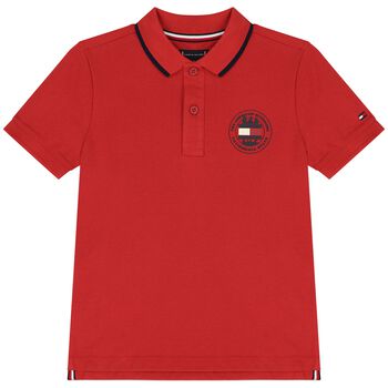 Boys Red Logo Polo Shirt
