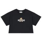 قميص بناتي أسود بشعار دب تيدي, 5, hi-res