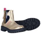 Girls Gold Faux Leather Boots, 1, hi-res