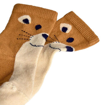 جوارب باللون الكحلي والبيج للأولاد (3 قطع)