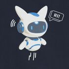 Boys Navy Blue Robot Sweatshirt, 1, hi-res