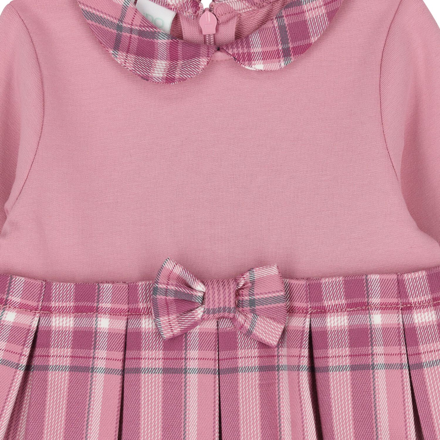 Baby Girls Pink Tartan Dress, 1, hi-res