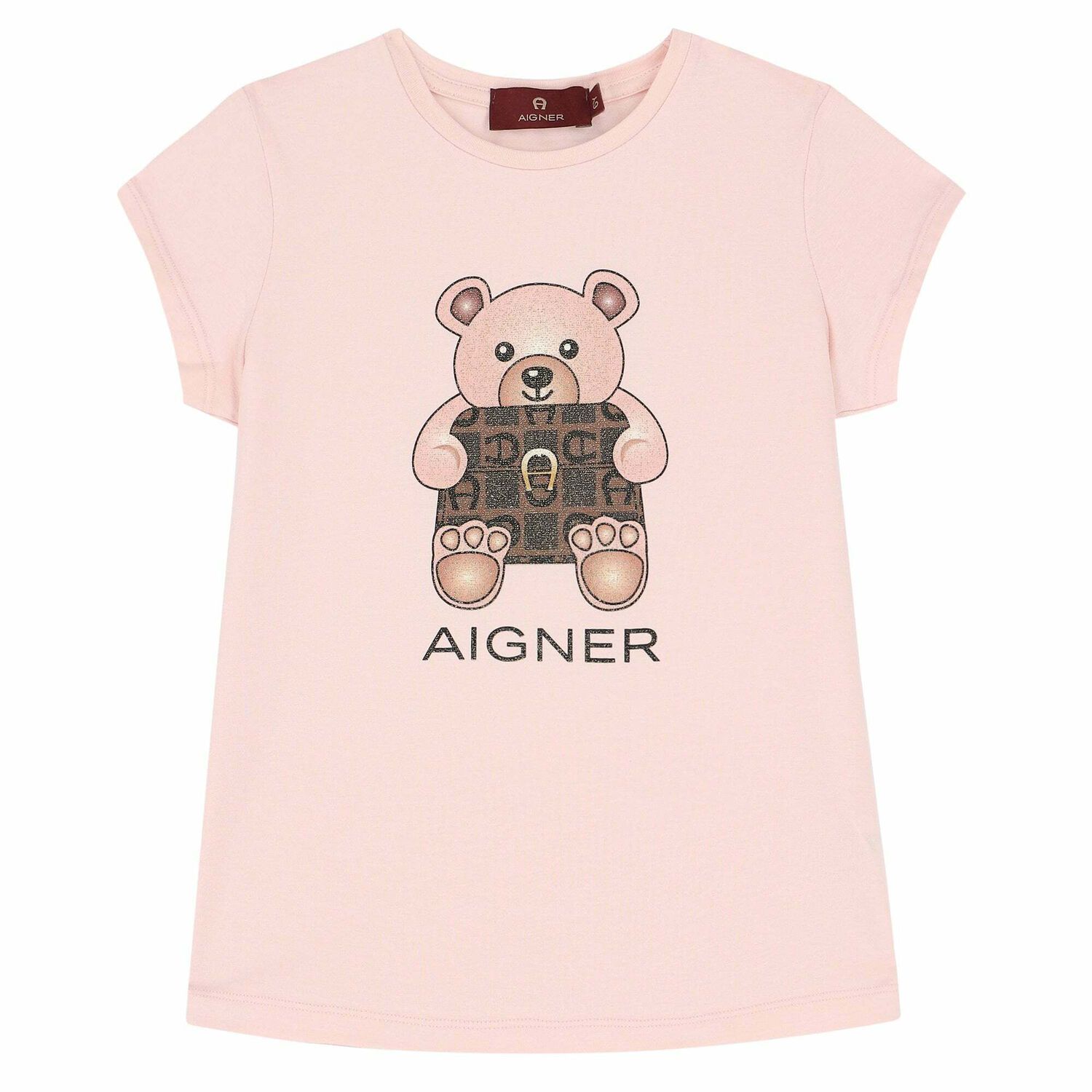 Girls Pink Teddy Bear T-Shirt, 2, hi-res