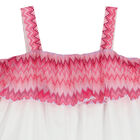Girls White & Pink Zigzag Poplin Dress, 1, hi-res