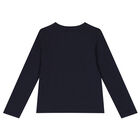 بيجامة بنات بطبعة باللون الكحلي والأحمر, 1, hi-res