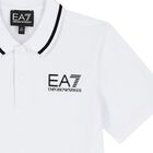 Boys White Logo Polo Shirt, 2, hi-res