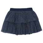 Girls Navy Blue Tulle Skirt, 1, hi-res
