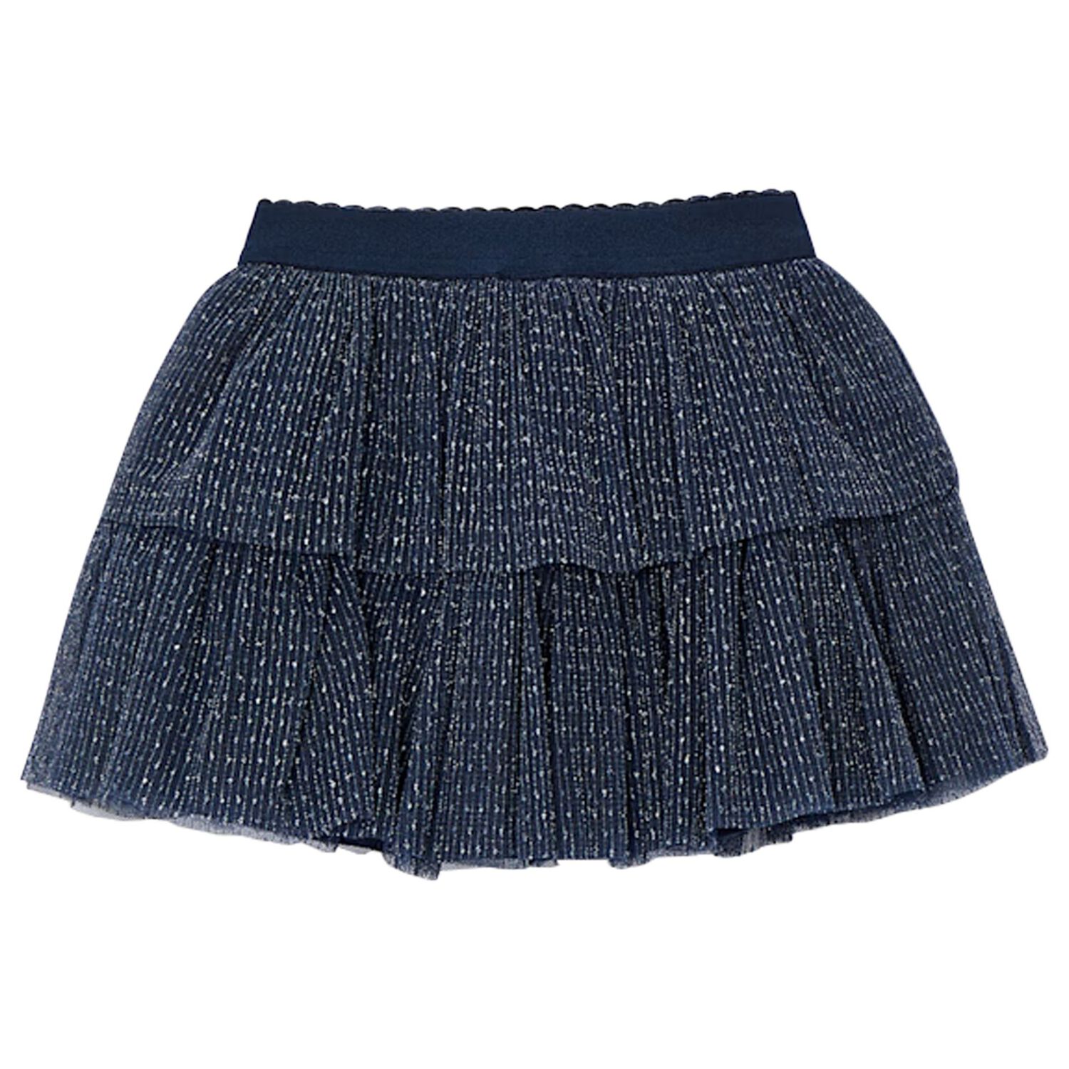 Girls Navy Blue Tulle Skirt, 1, hi-res