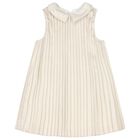 Younger Girls Gold Pleated Dress, 2, hi-res