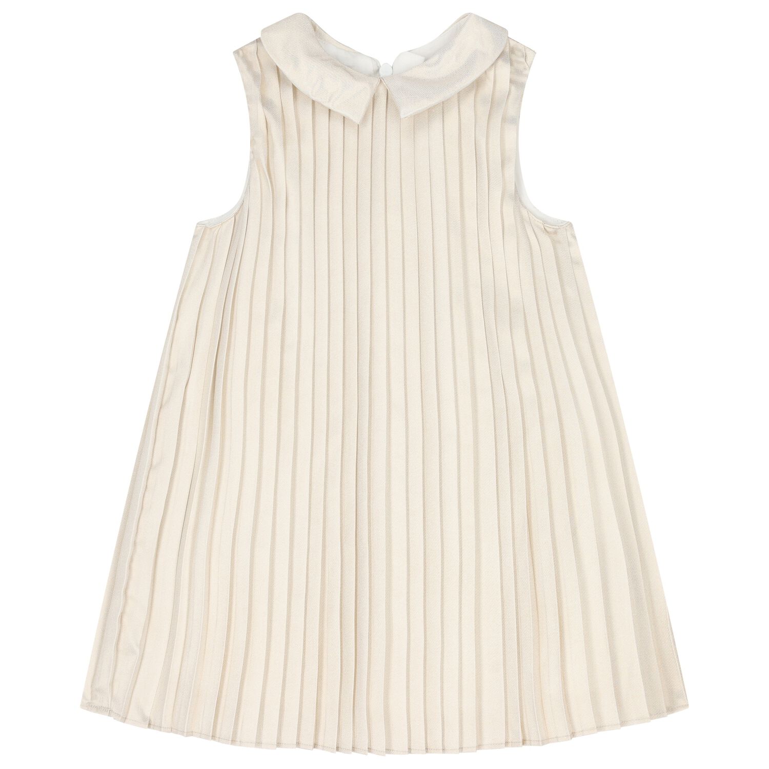 Younger Girls Gold Pleated Dress, 2, hi-res