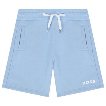 Boys Pale Blue Logo Shorts