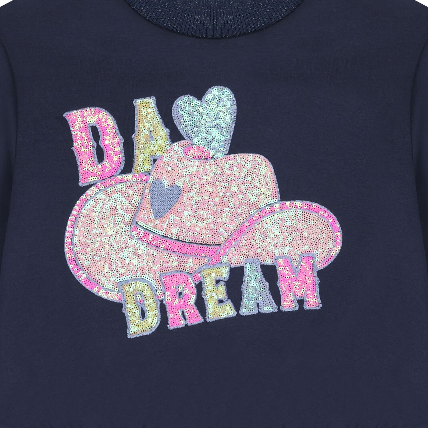 Girls Navy Blue Sequin Sweatshirt, 1, hi-res