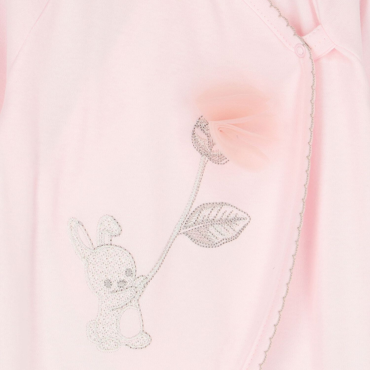 Girls Pink Cotton Babygrow, 2, hi-res