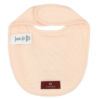 Baby Girls Pink Logo Bib