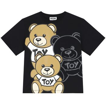 Black Teddy Bear Logo T-Shirt