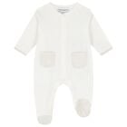 White & Beige Logo Babygrow Set, 5, hi-res
