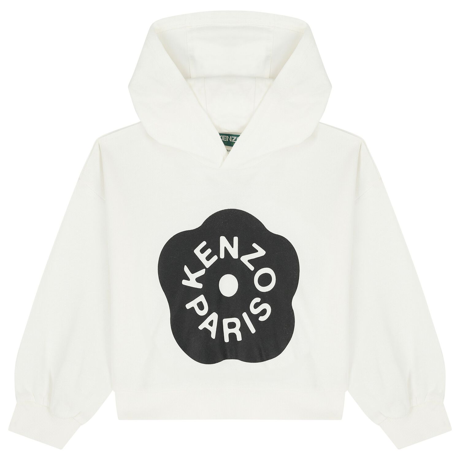Girls White Boke Flower Logo Hooded Top, 1, hi-res
