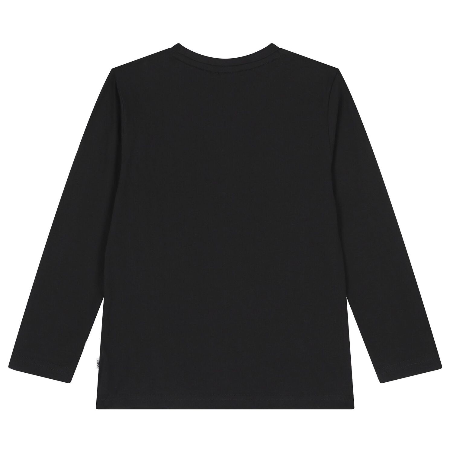 Boys Black Logo Long Sleeve Top, 1, hi-res image number null