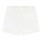 Younger Boys White Teddy Bear Logo Shorts, 1, hi-res