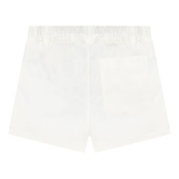 Younger Boys White Teddy Bear Logo Shorts