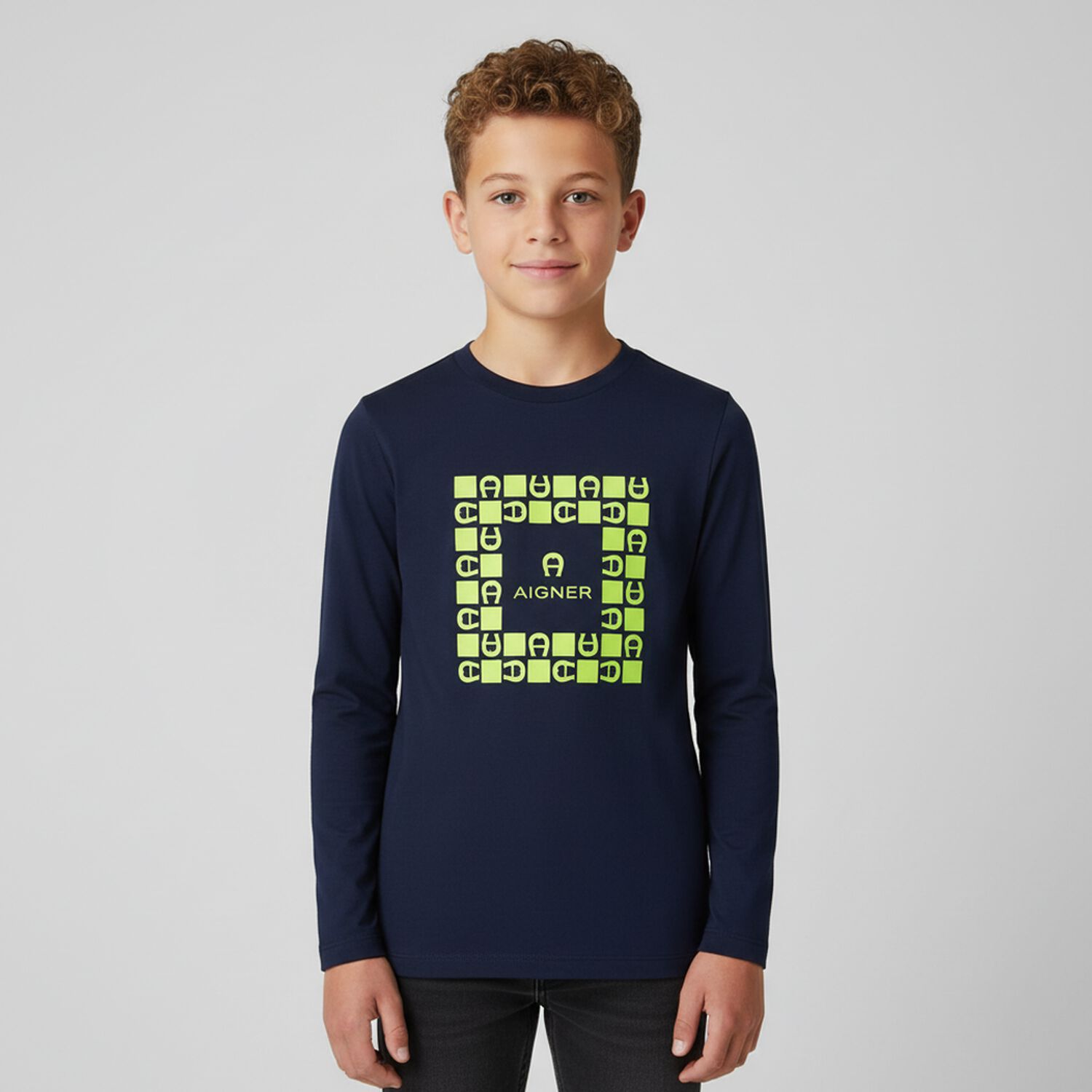Boys Navy & Green Logo T-shirt, 2, hi-res image number null
