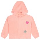 Girls Pink Hooded Top, 1, hi-res