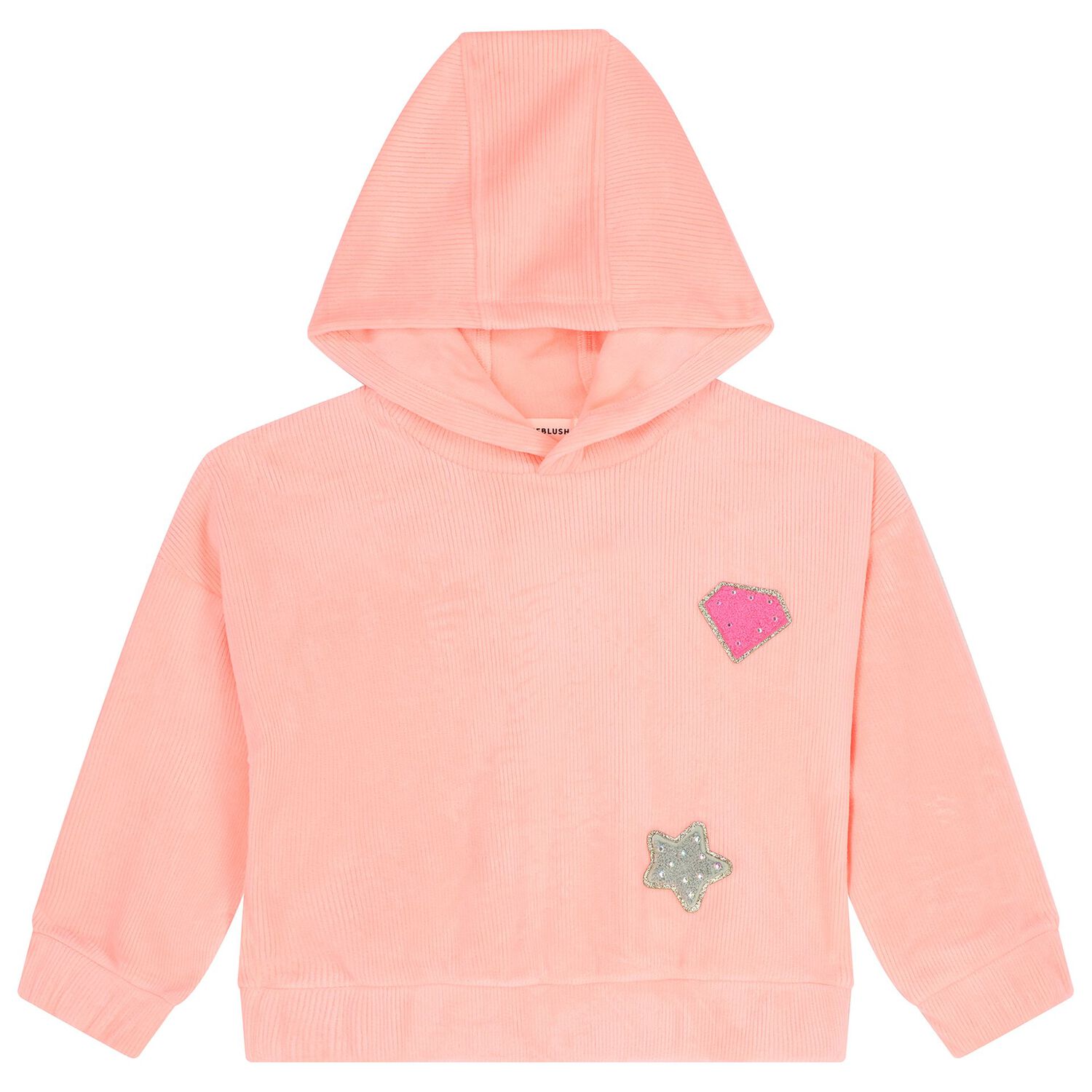 Girls Pink Hooded Top, 1, hi-res