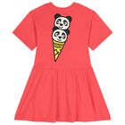 Girls Red Panda Ice Cream Logo Dress, 1, hi-res