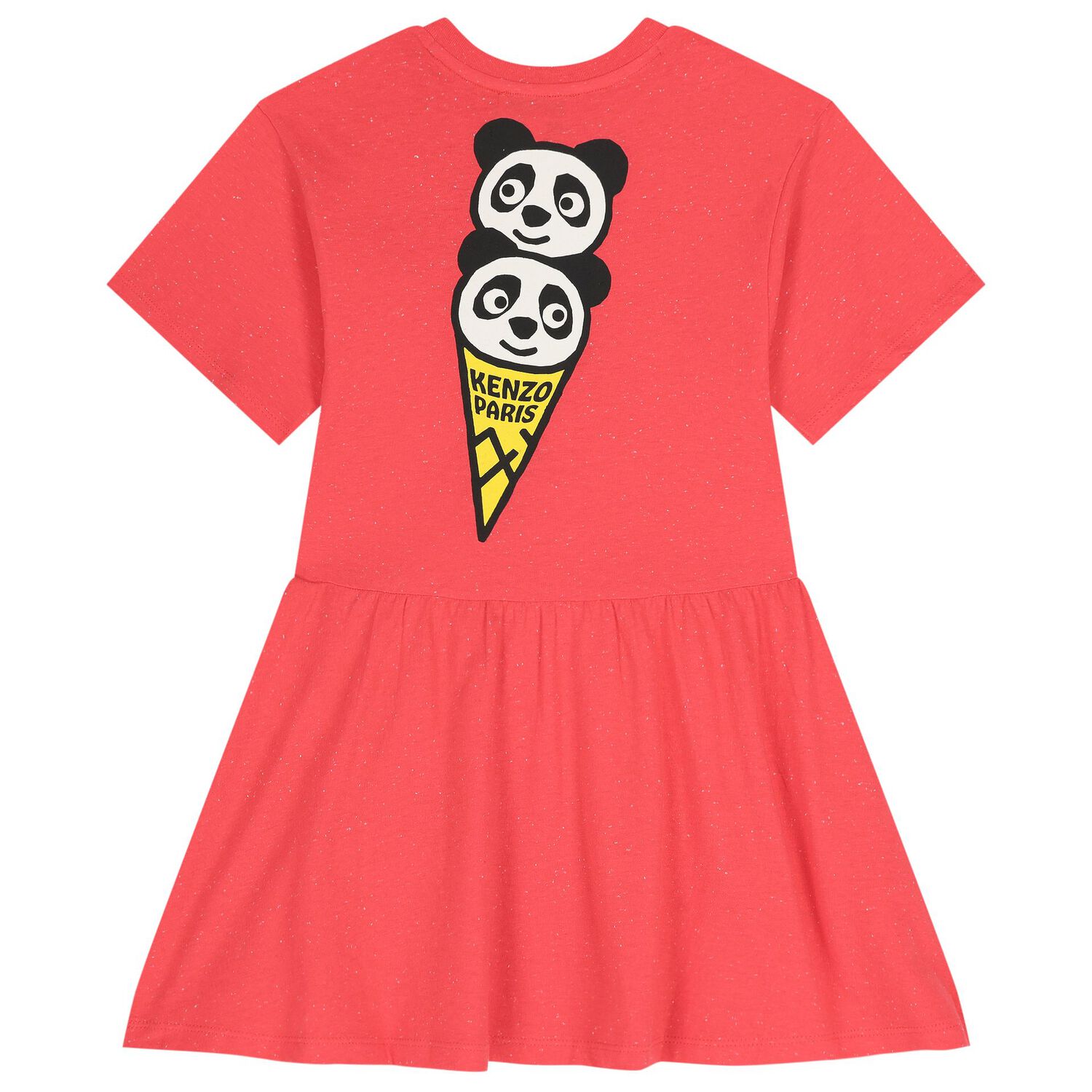 Girls Red Panda Ice Cream Logo Dress, 1, hi-res