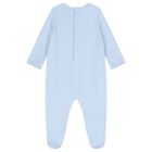 Baby Boys Blue Teddy Bear Babygrow, 3, hi-res