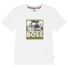 Boys White Logo T-Shirt, 2, hi-res