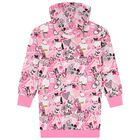 Girls Pink Logo Hooded Dress, 1, hi-res