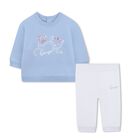 Younger Boys Blue & White Logo Tracksuit, 1, hi-res