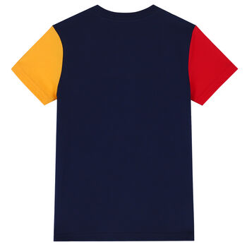 Boys Navy Bear Logo T-Shirt