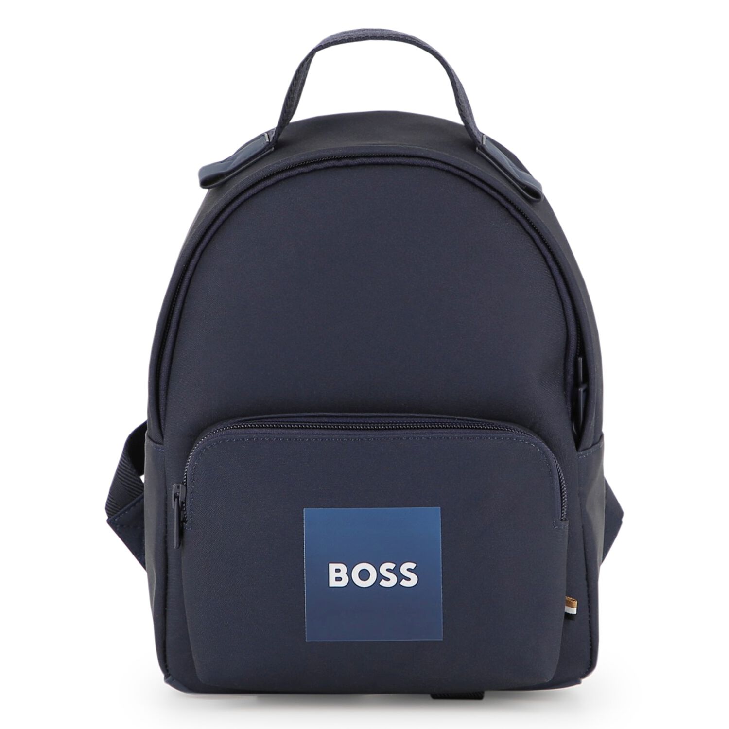 Boys Navy Blue Logo Canvas Backpack, 1, hi-res